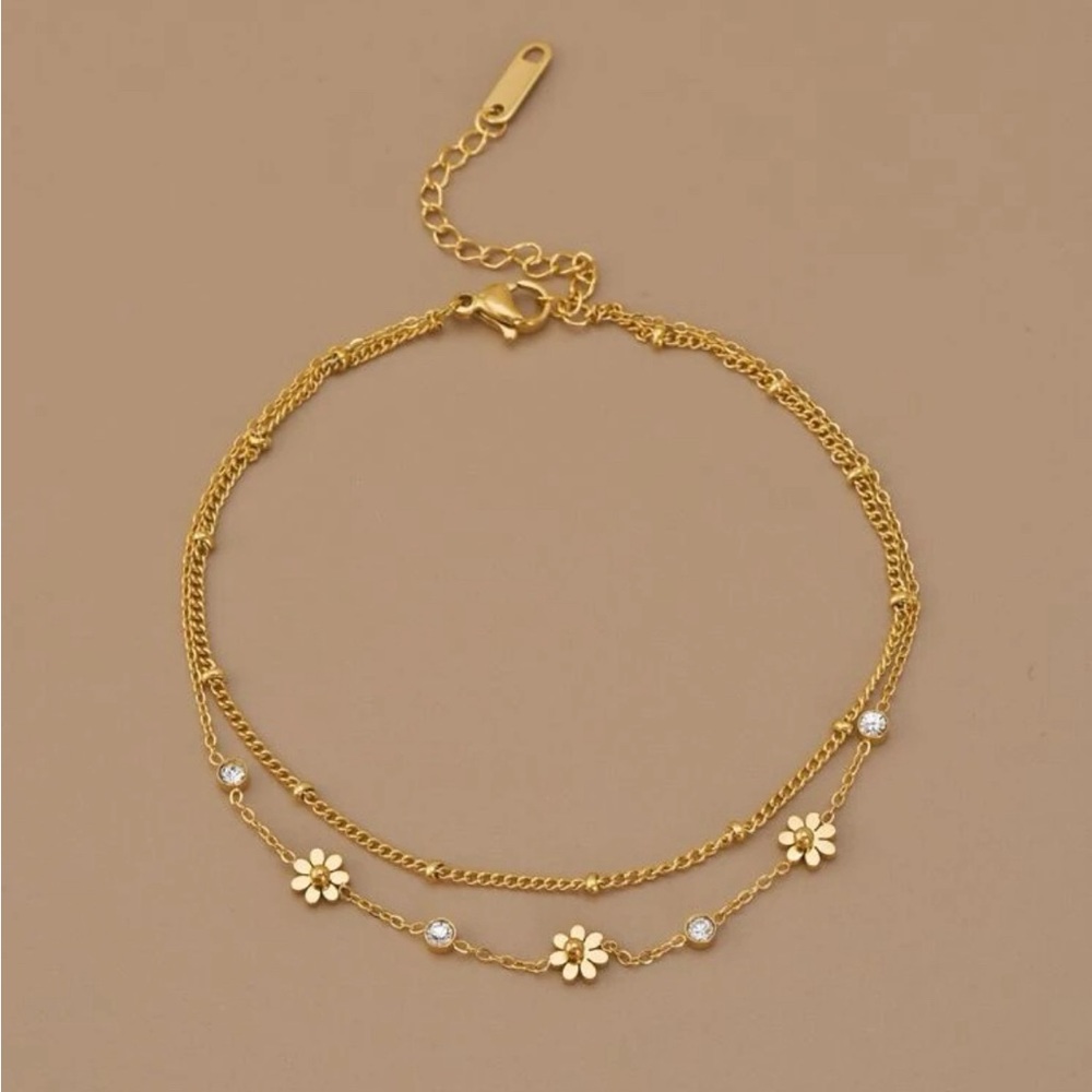 Gold Flower Anklet